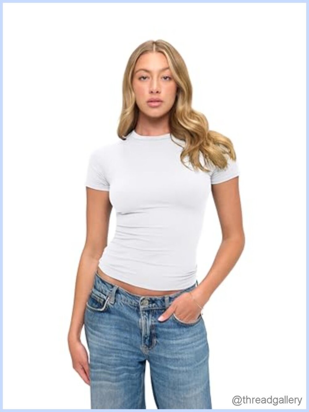 Super Soft Stretchy Y2K Short Sleeve Baby Tee Crop Top